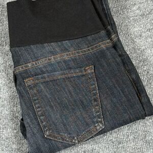 M Rena Maternity Jeans Womens Large Dark Wash Pull On Stretch Denim Pants B4195